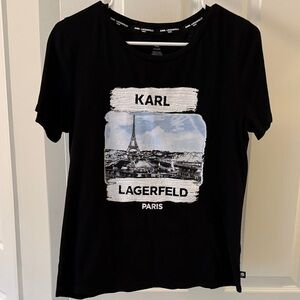 Karl Lagerfeld Black Tee with Paris Skyline